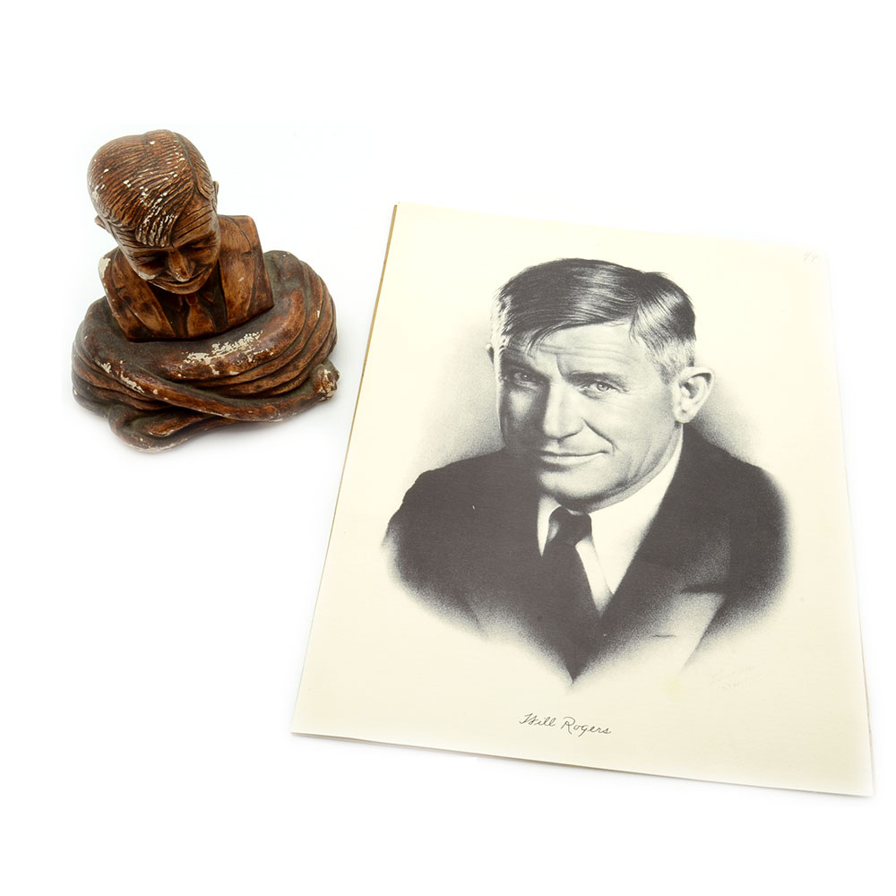Will Rogers Bust and Picture