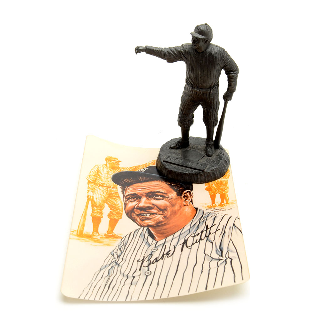 Hallmark MLB Ornaments and a Babe Ruth Miniature Pewter Statue