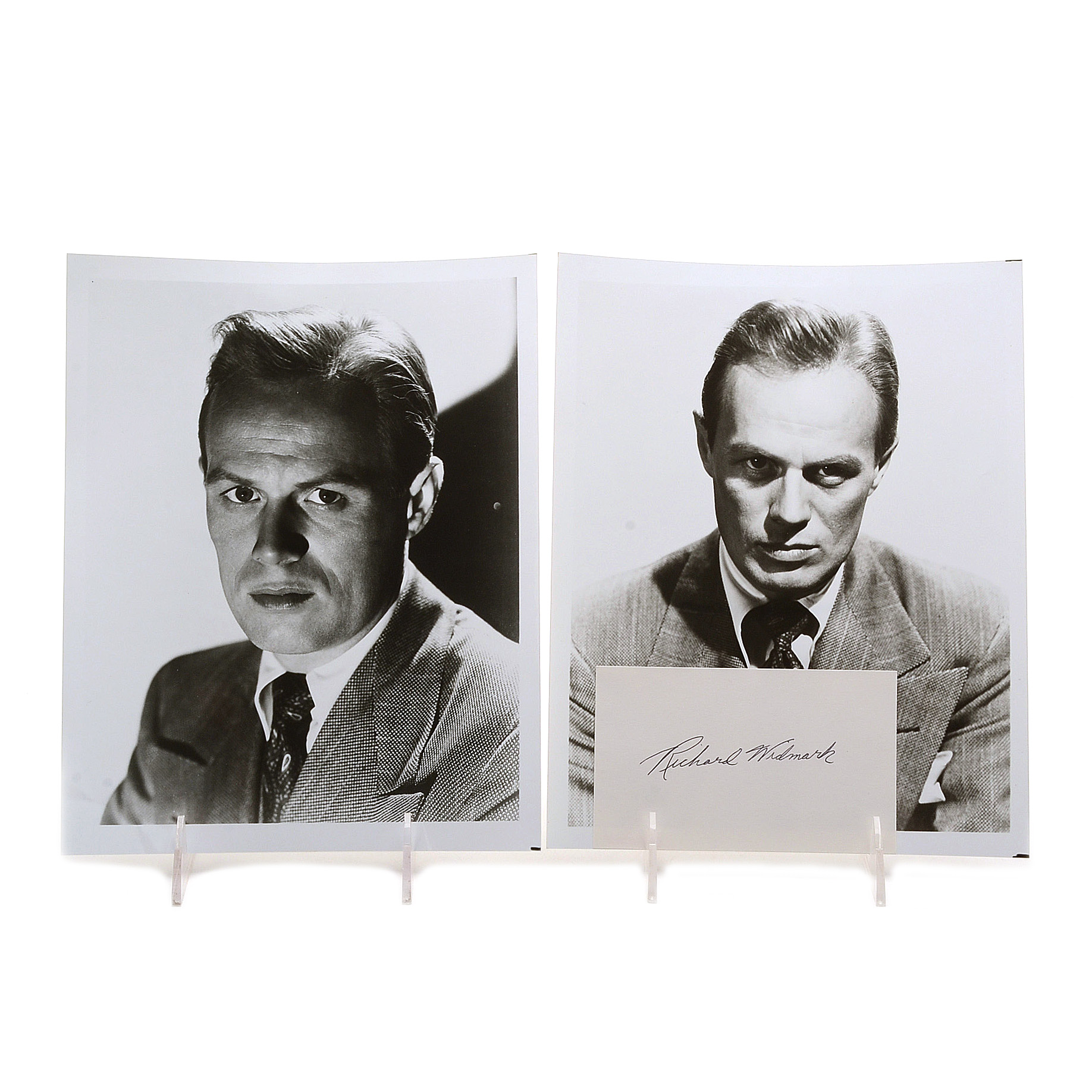 Actor Richard Widmark Signed Cut With Photos