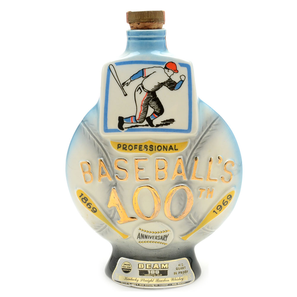1969 Jim Beam "Baseball's 100th" Ceramic Decanter
