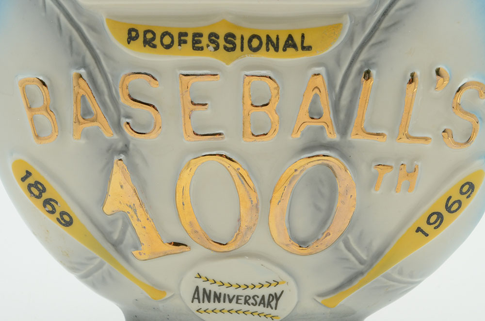 1969 Jim Beam "Baseball's 100th" Ceramic Decanter