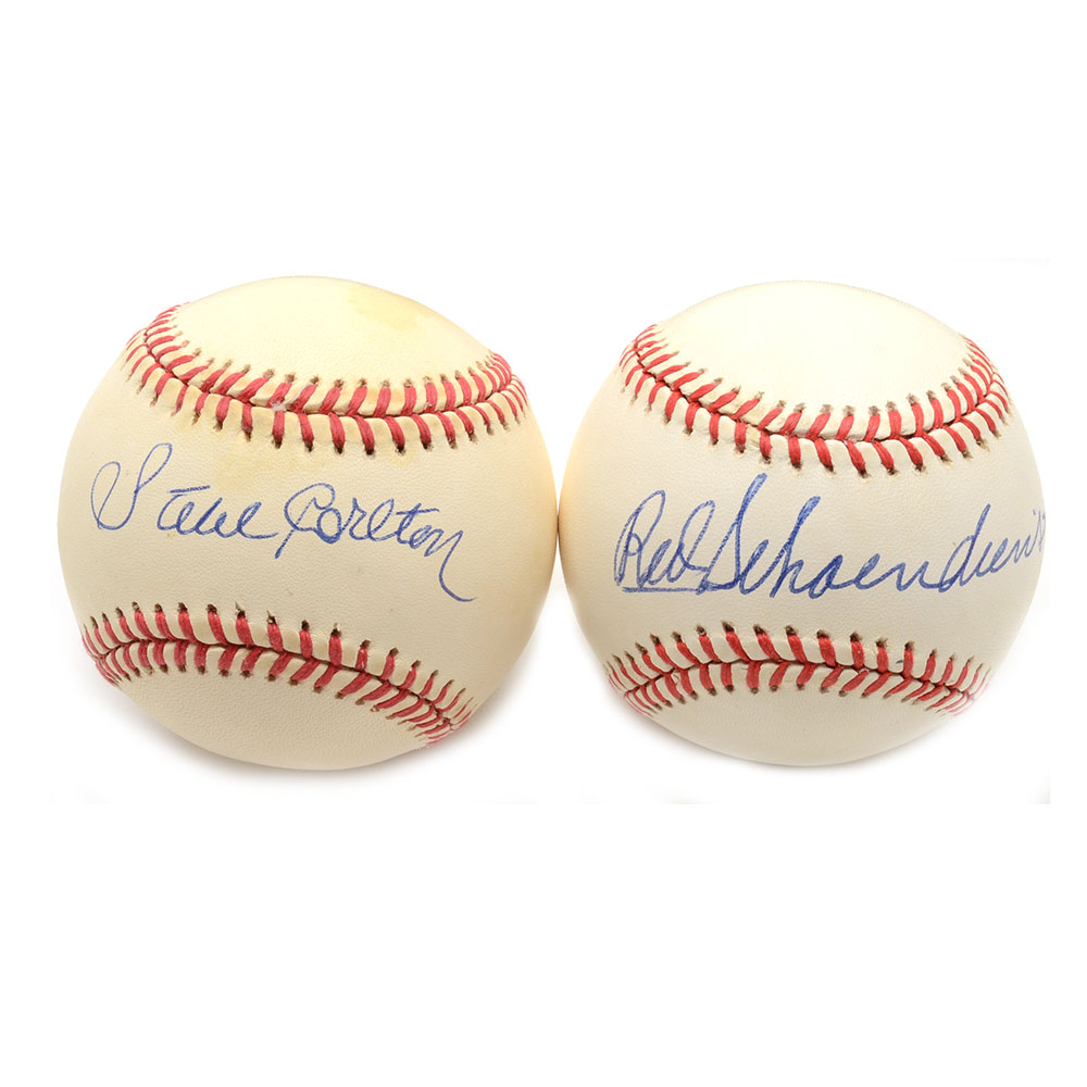 Carlton and Schoendienst Signed Baseballs