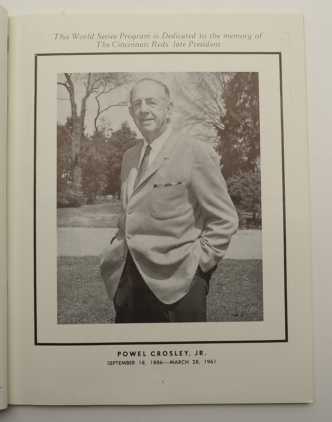 1961 World Series Baseball Program Played At Crosley