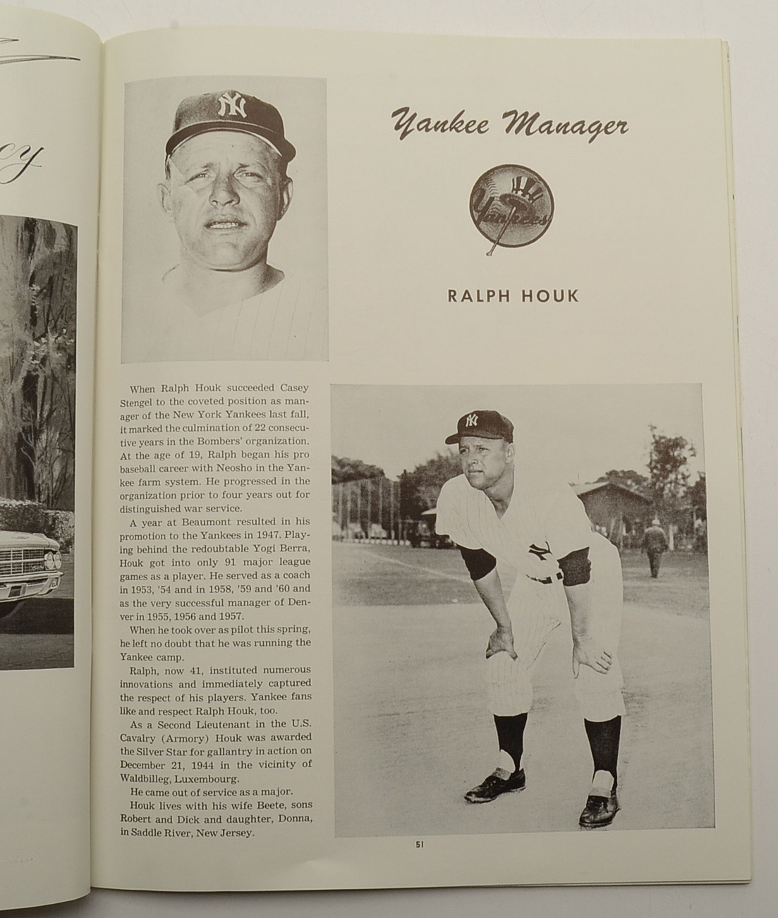 1961 World Series Baseball Program Played At Crosley