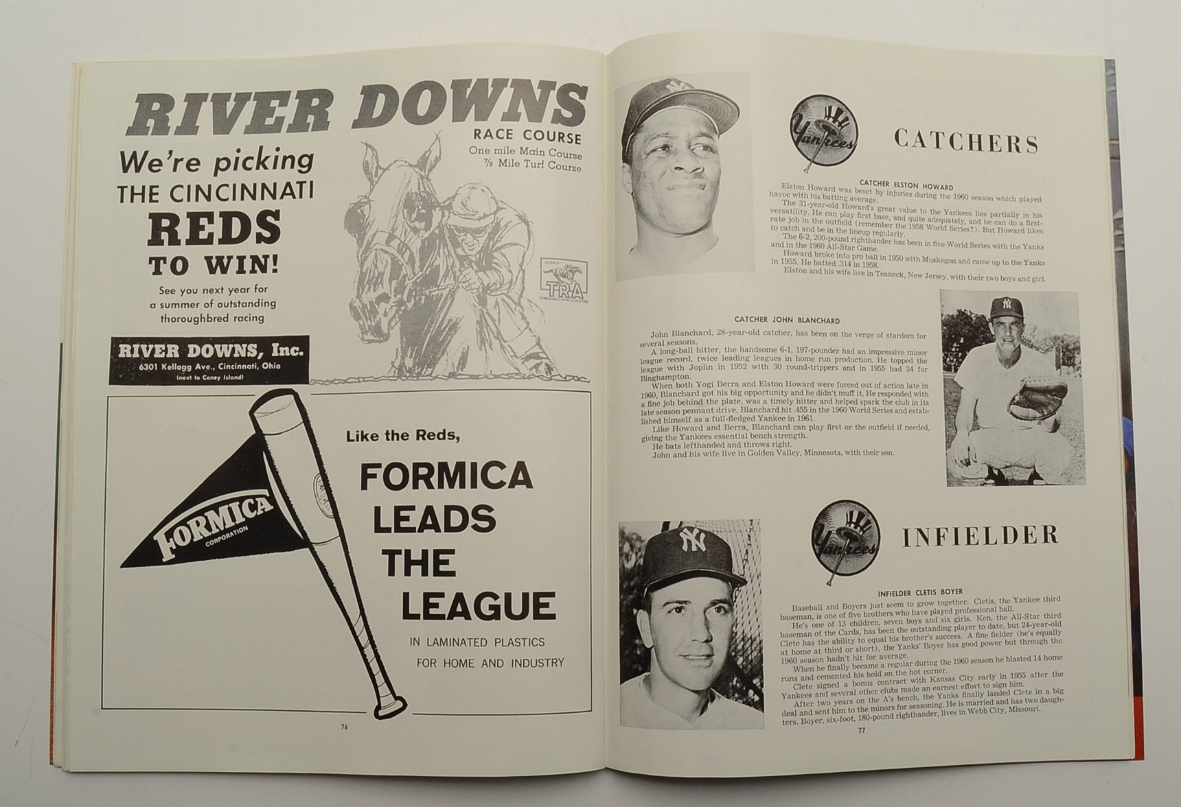 1961 World Series Baseball Program Played At Crosley