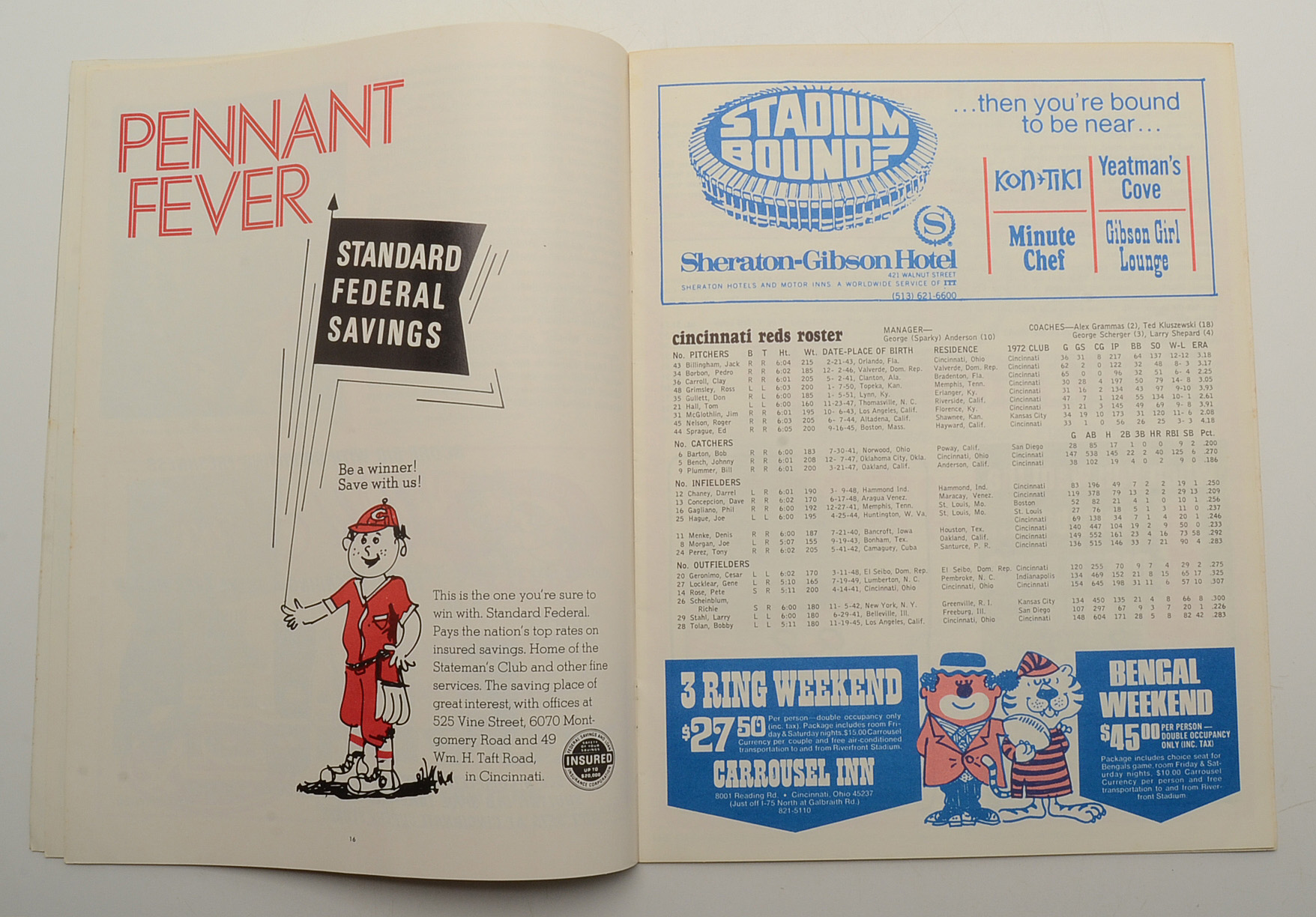 1972 and 1973 Reds Scorecards