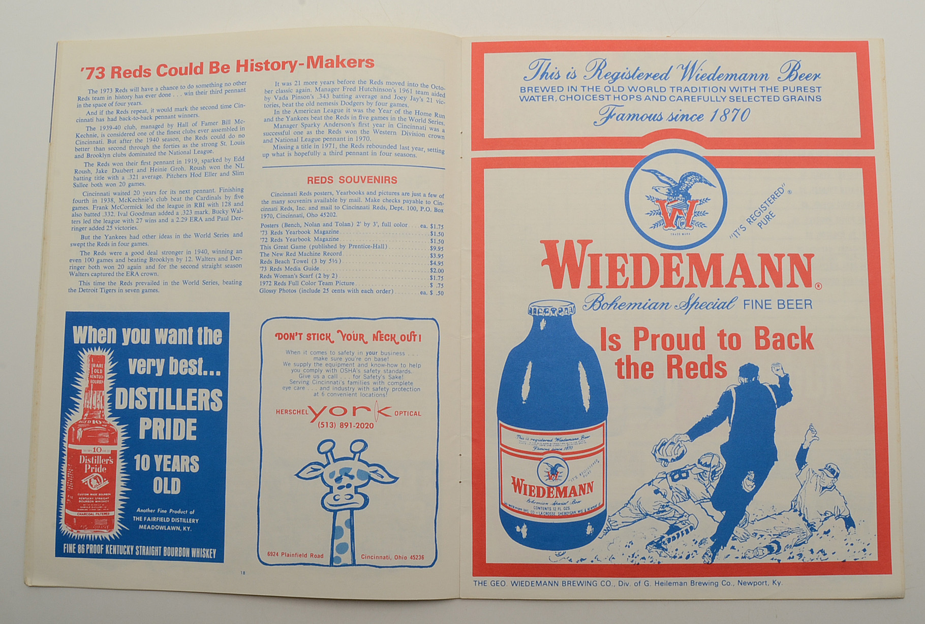 1972 and 1973 Reds Scorecards