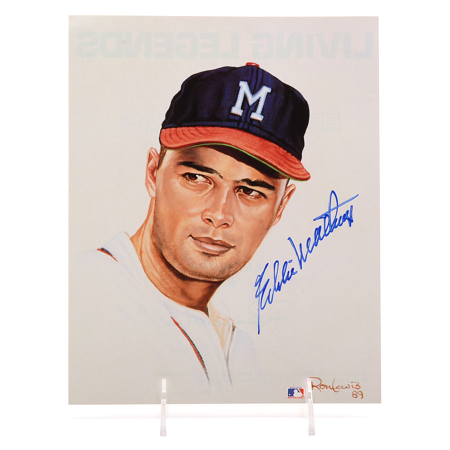 Red Schoendienst and Ed Mathews Signed Baseball Prints