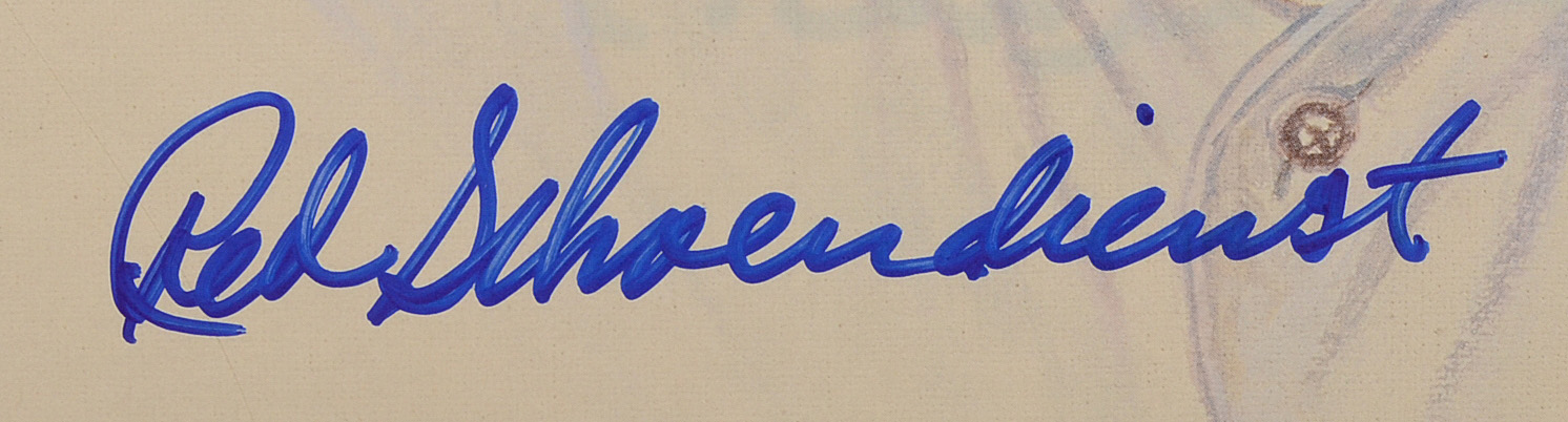 Red Schoendienst and Ed Mathews Signed Baseball Prints