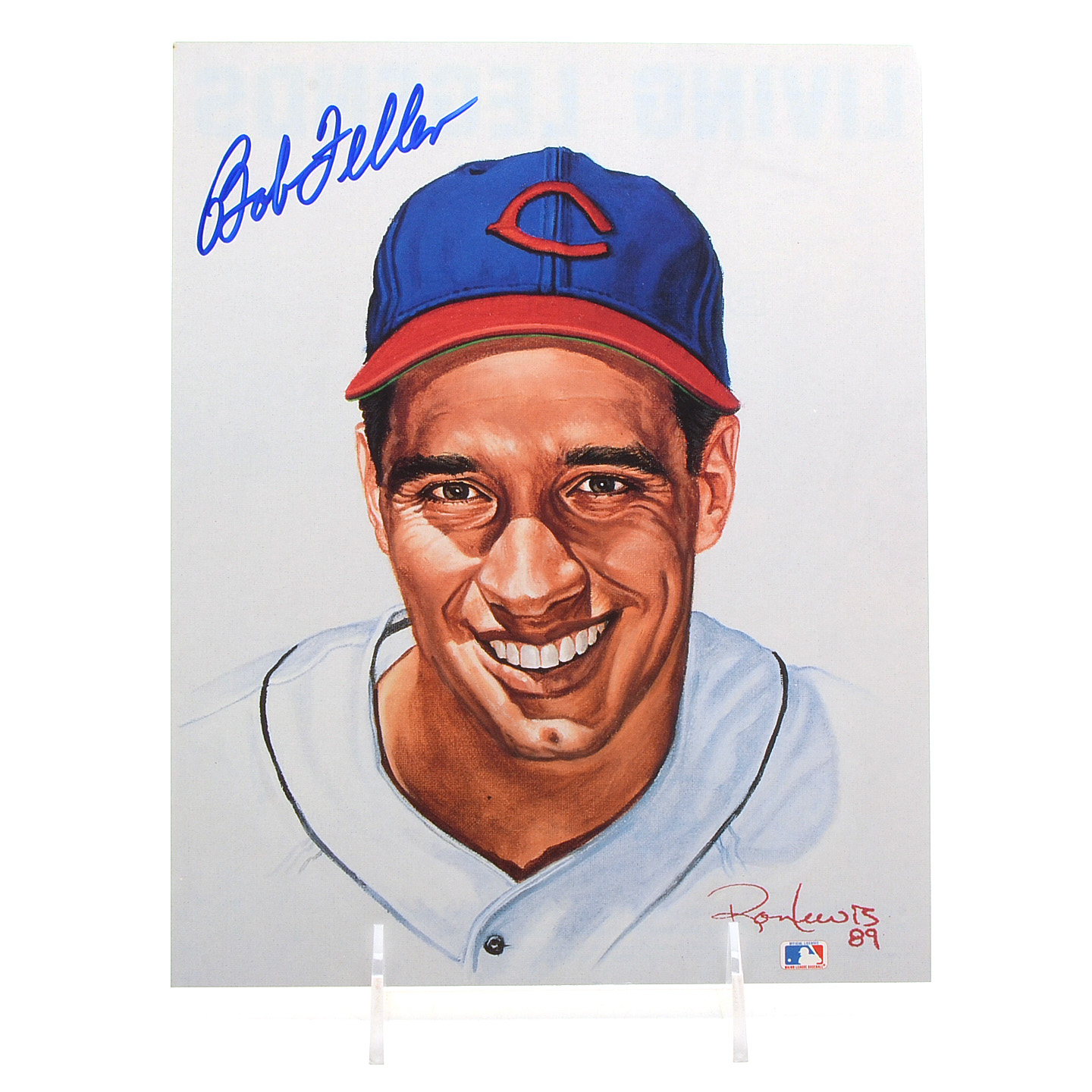 Bob Feller Cleveland Indians Signed Print