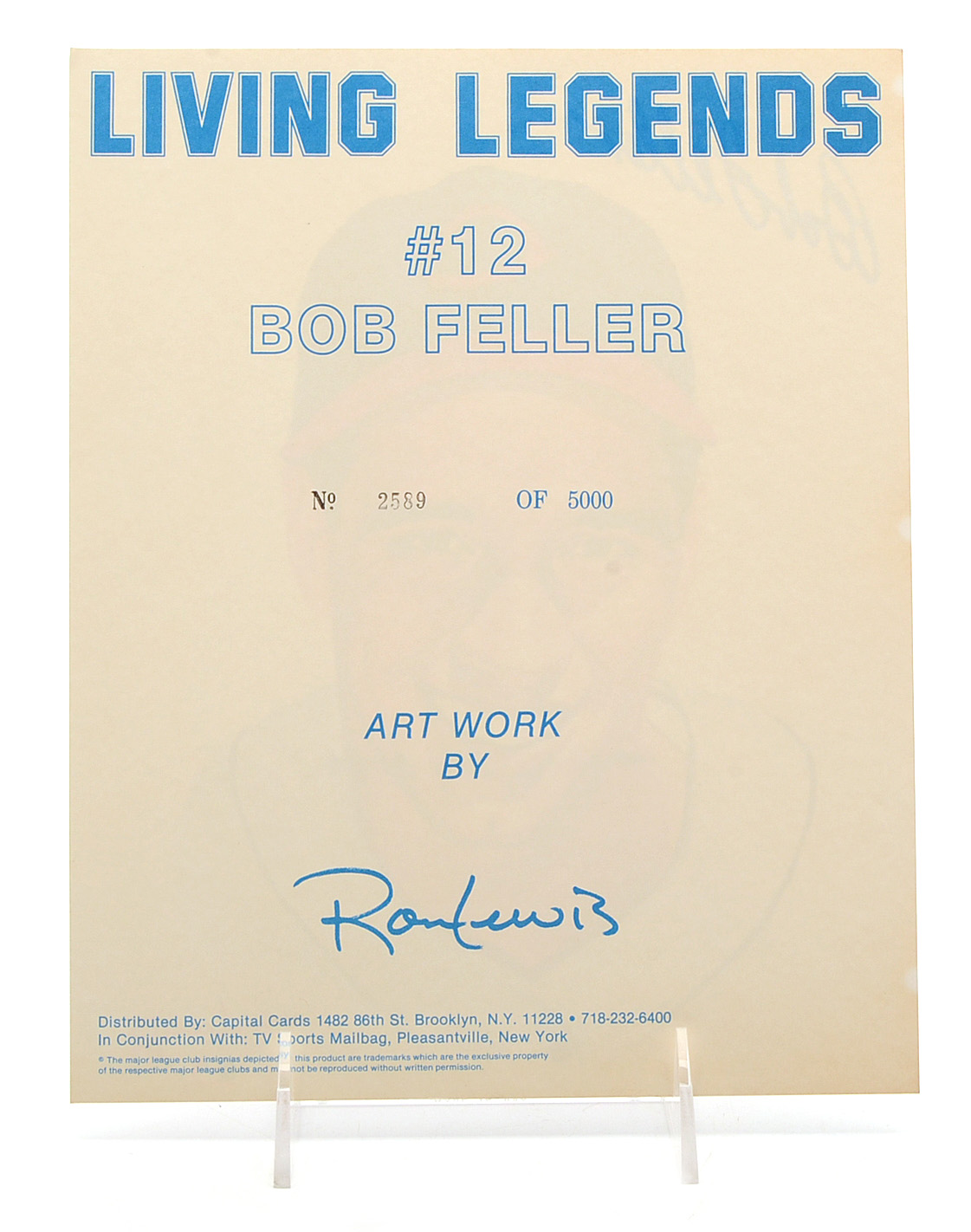 Bob Feller Cleveland Indians Signed Print