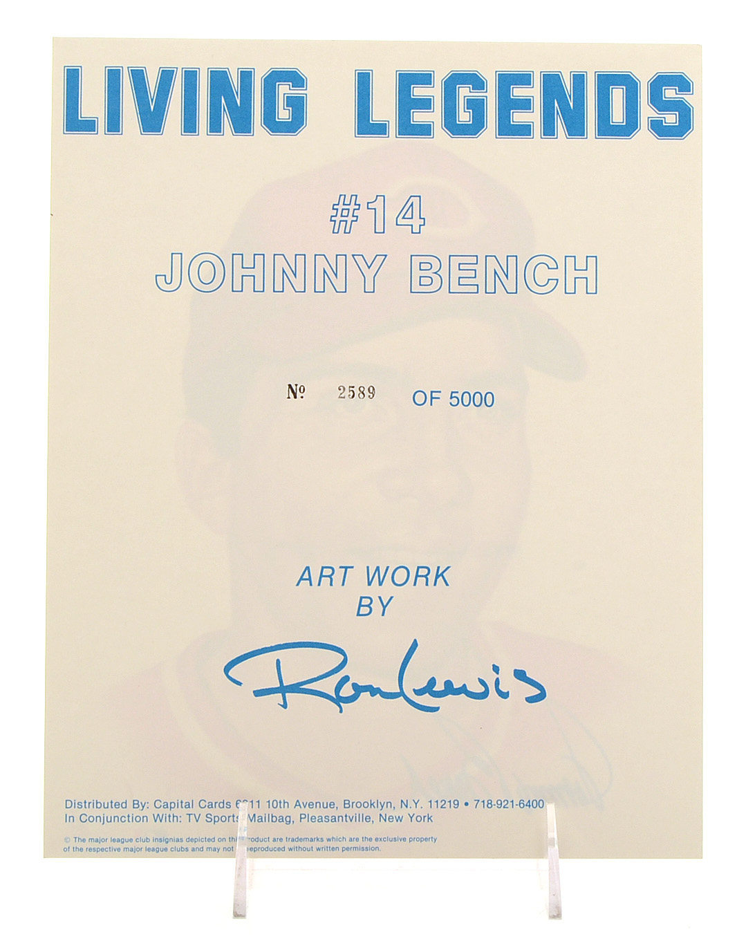 Johnny Bench Signed "Living Legends" Print