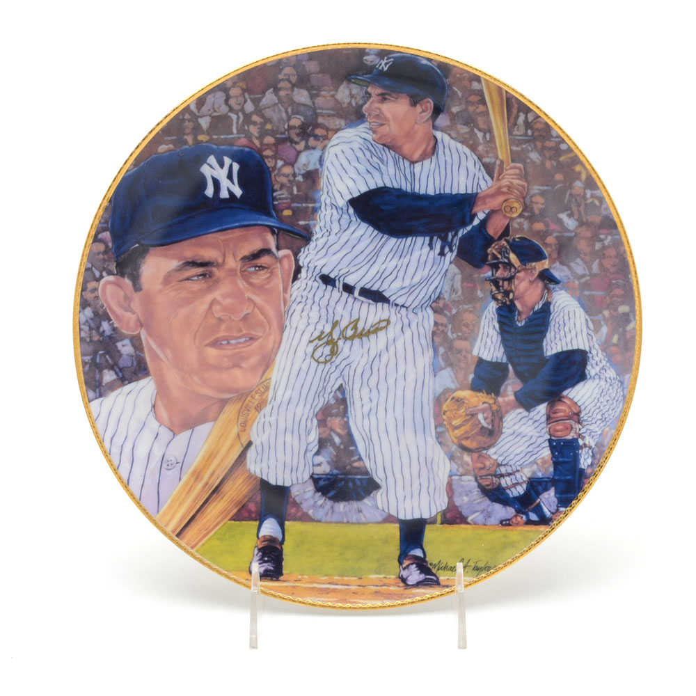 Yogi Berra Signed Gartland Plate  COA