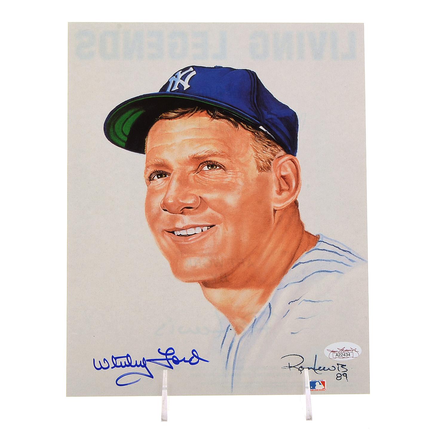 Whitey Ford Signed "Living Legends" Artwork JSA