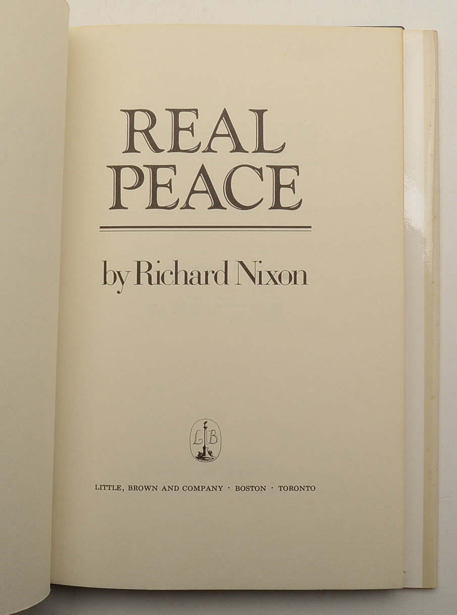 Richard Nixon Signed Book "Real Peace"