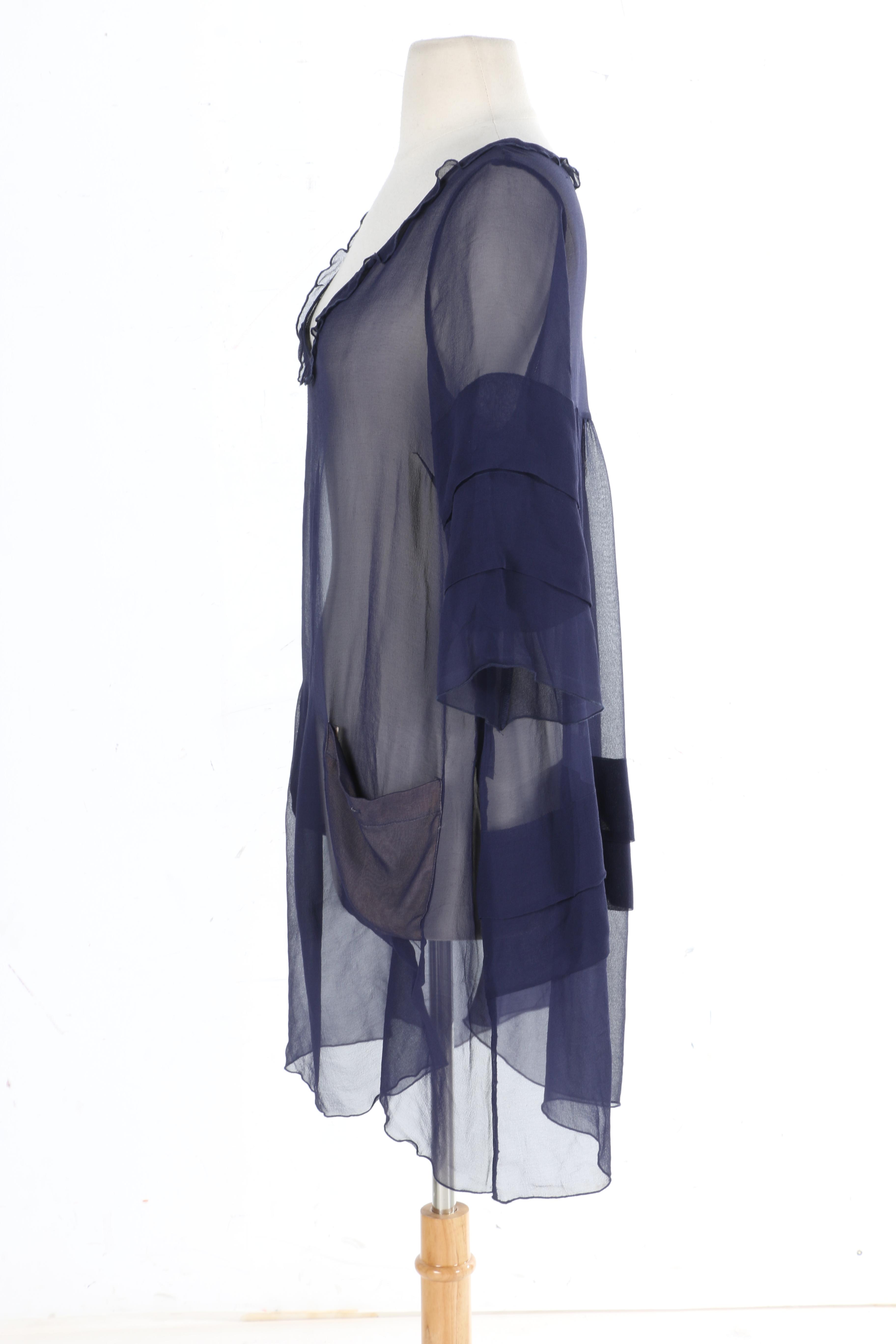 Blue Silk Francine Dress and Silk Trimmed Free People Jacket