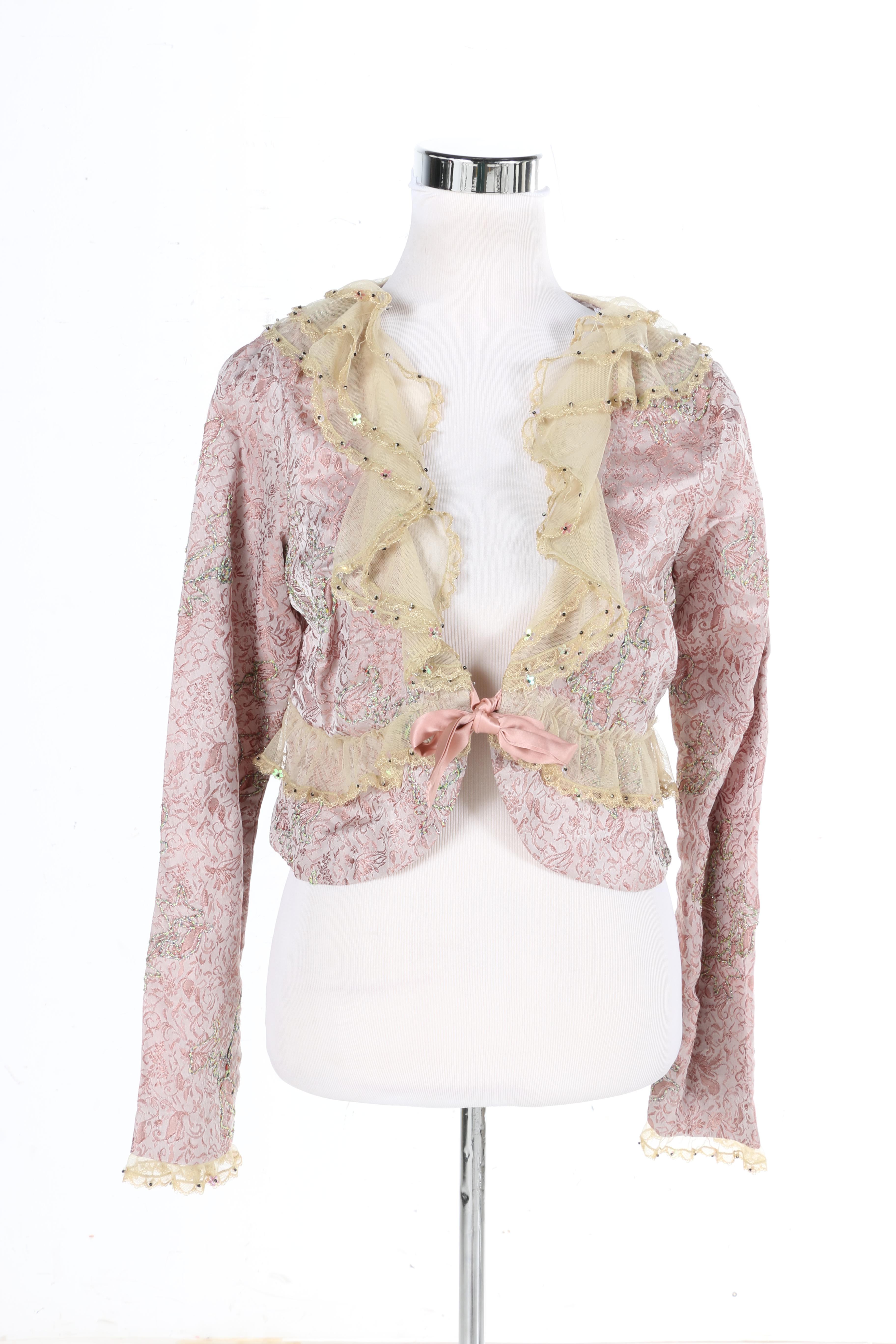 Blue Silk Francine Dress and Silk Trimmed Free People Jacket