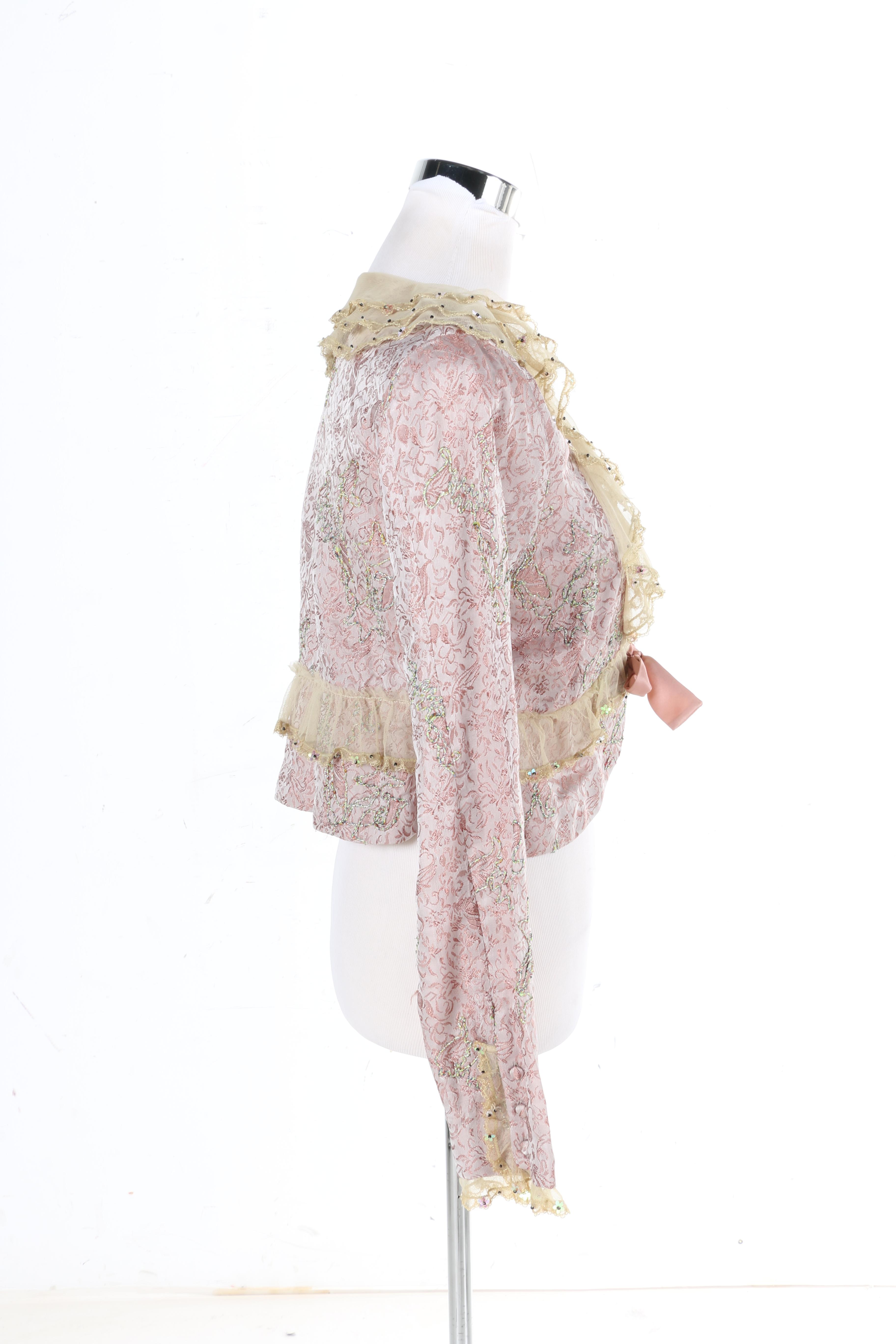 Blue Silk Francine Dress and Silk Trimmed Free People Jacket