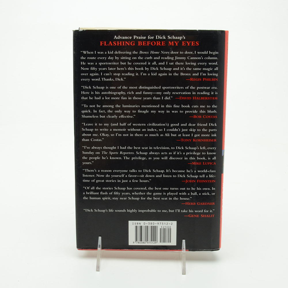 Signed First Edition Dick Schaap "Flashing Before My Eyes"