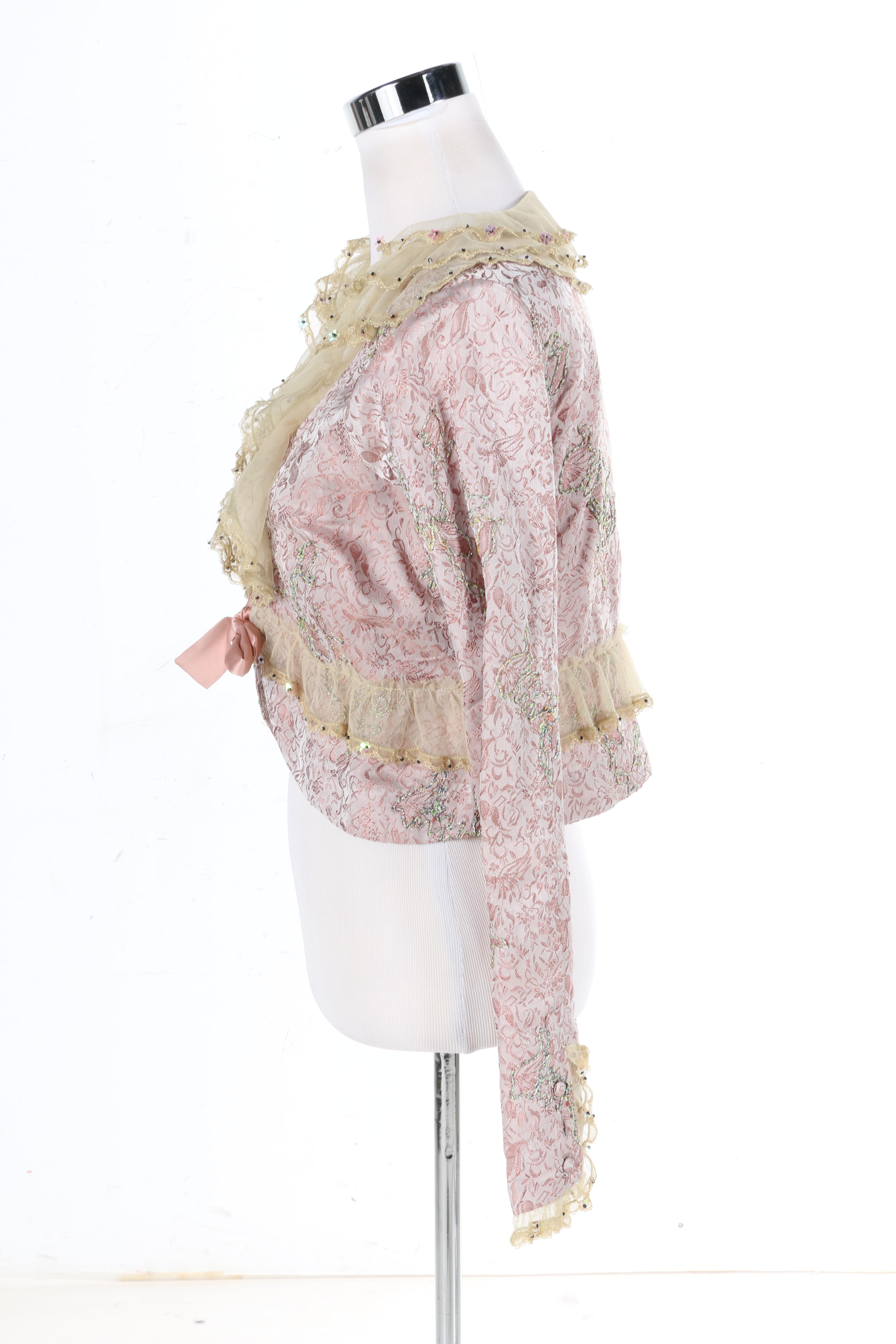 Blue Silk Francine Dress and Silk Trimmed Free People Jacket