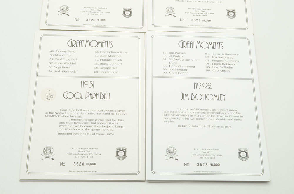 Limited Edition "Baseball Hall of Fame Great Moments" Cards