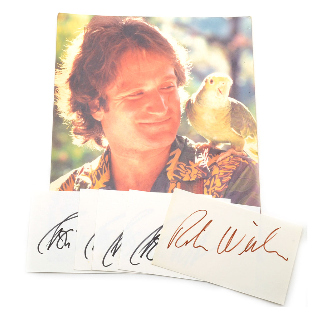 Comedian and Actor Robin Williams Signed Cuts Plus Color Photo