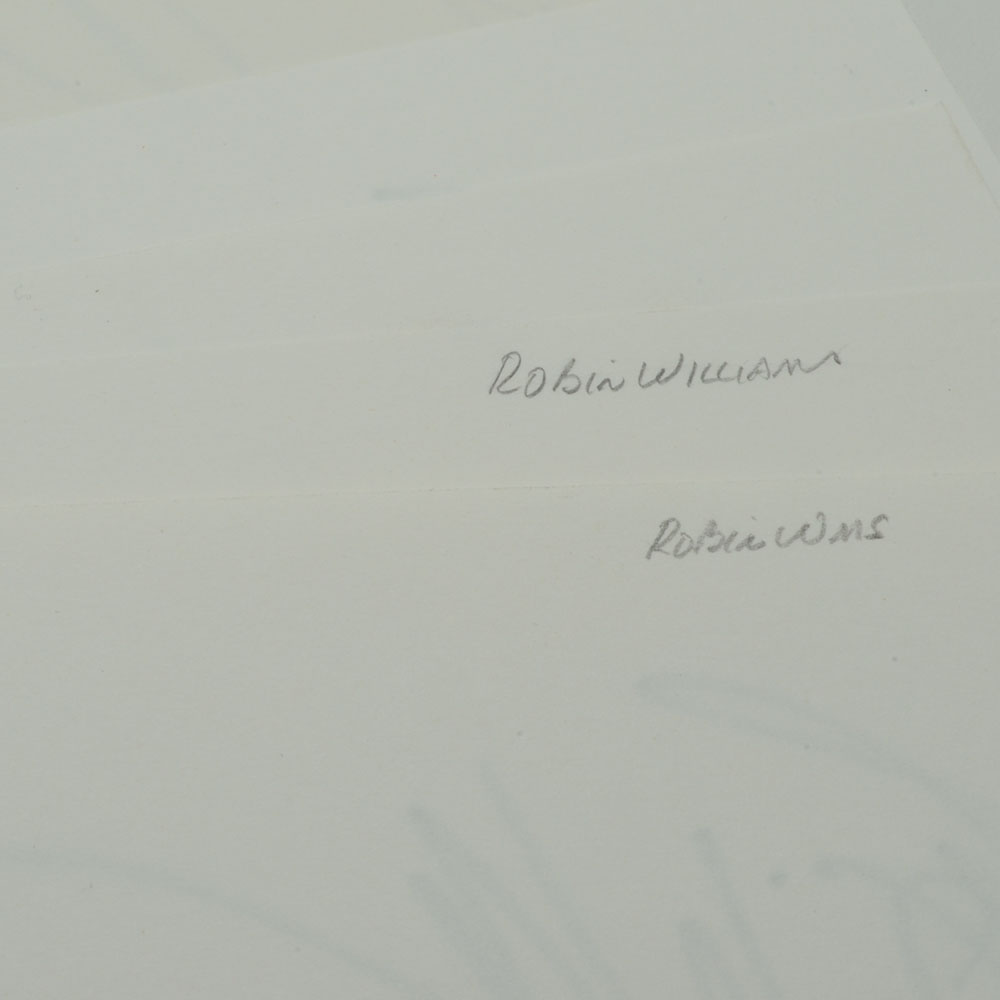 Comedian and Actor Robin Williams Signed Cuts Plus Color Photo