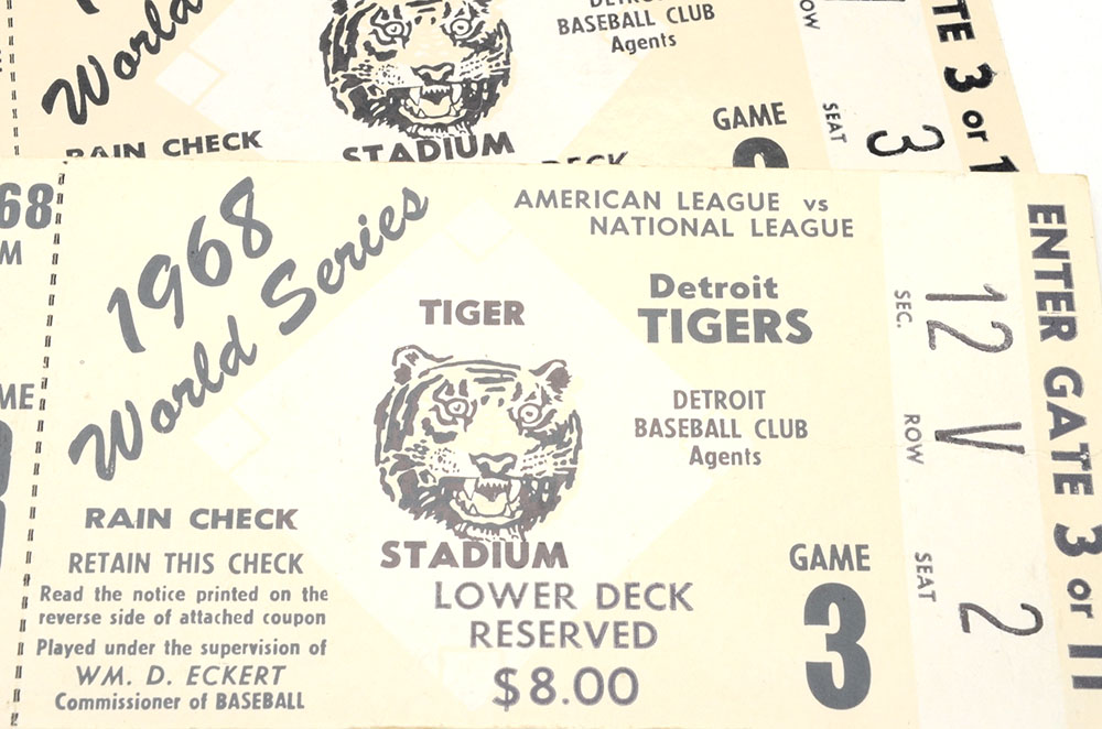 Two 1968 World Series Ticket Stubs