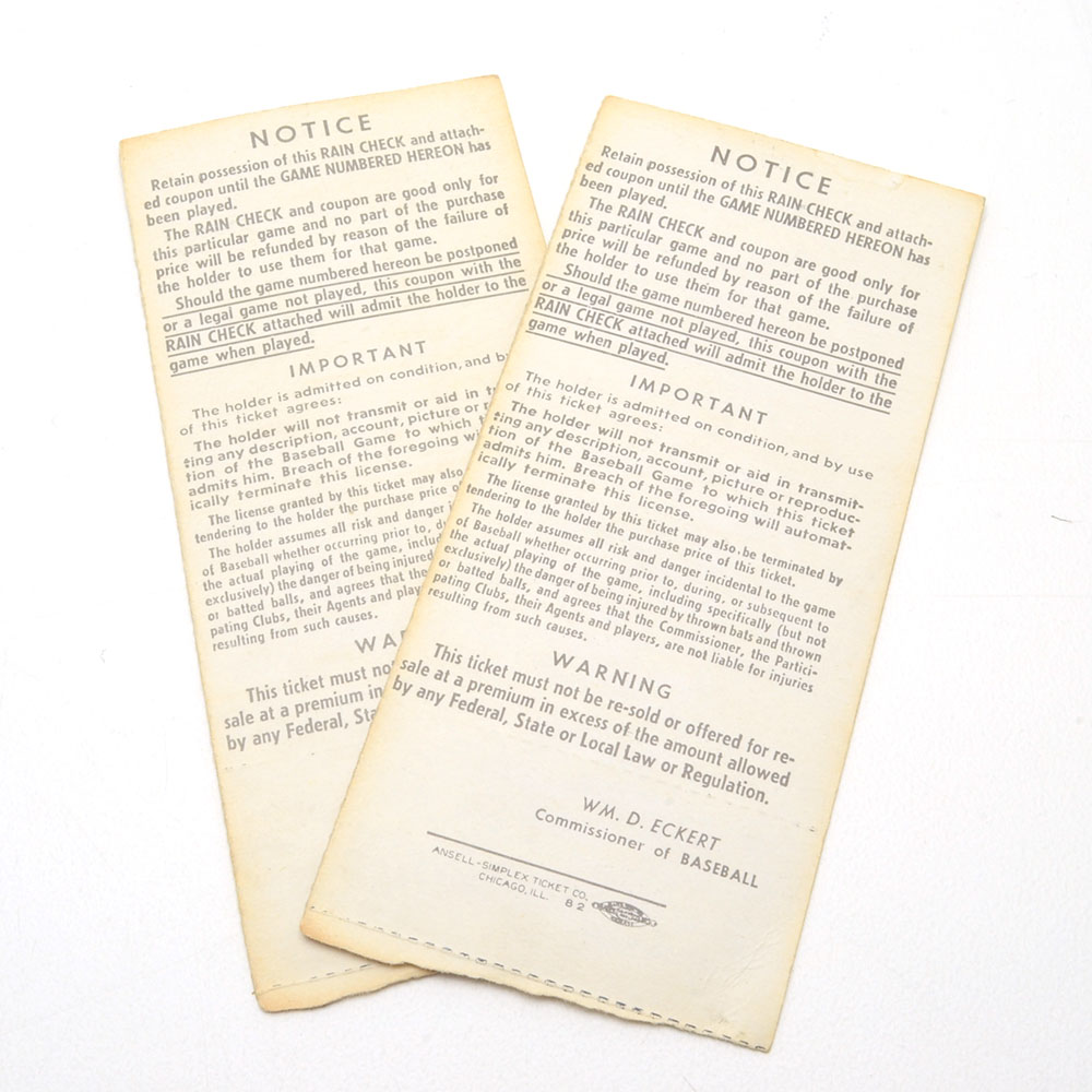 Two 1968 World Series Ticket Stubs