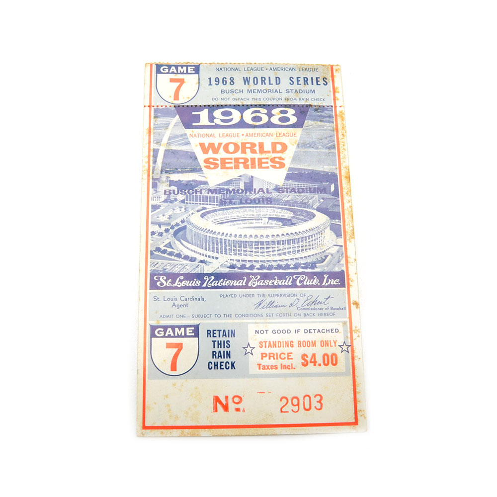 1968 World Series "Game 7" Ticket Stub