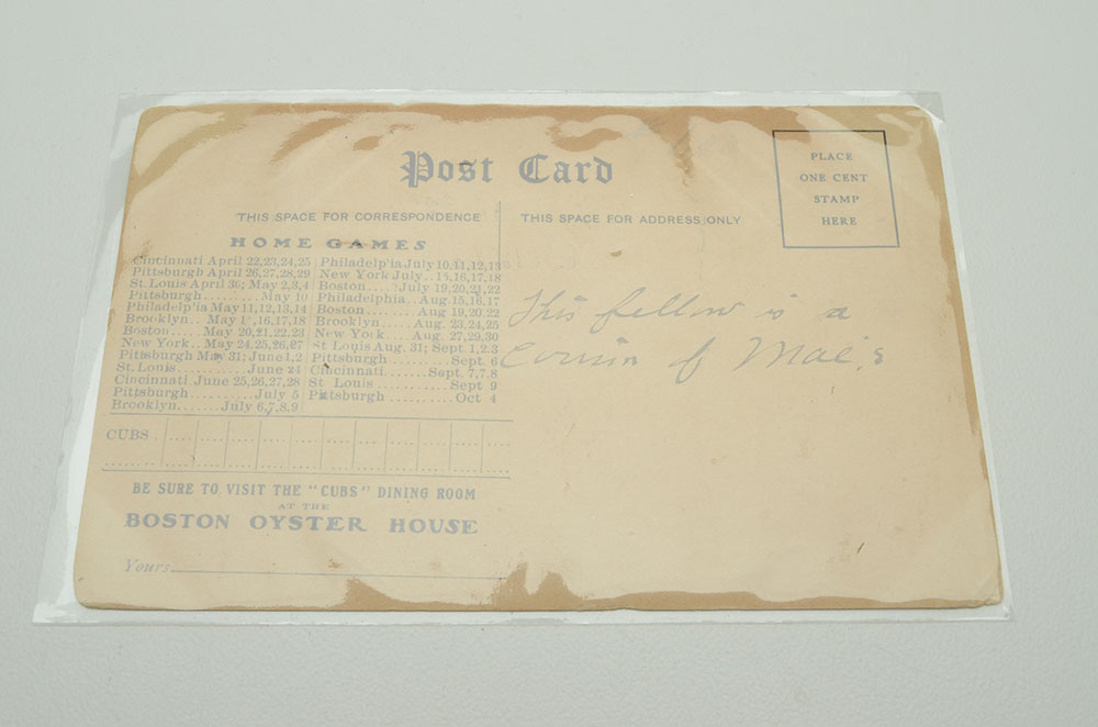 1907 Chicago Cubs Baseball Postcard With Schedule