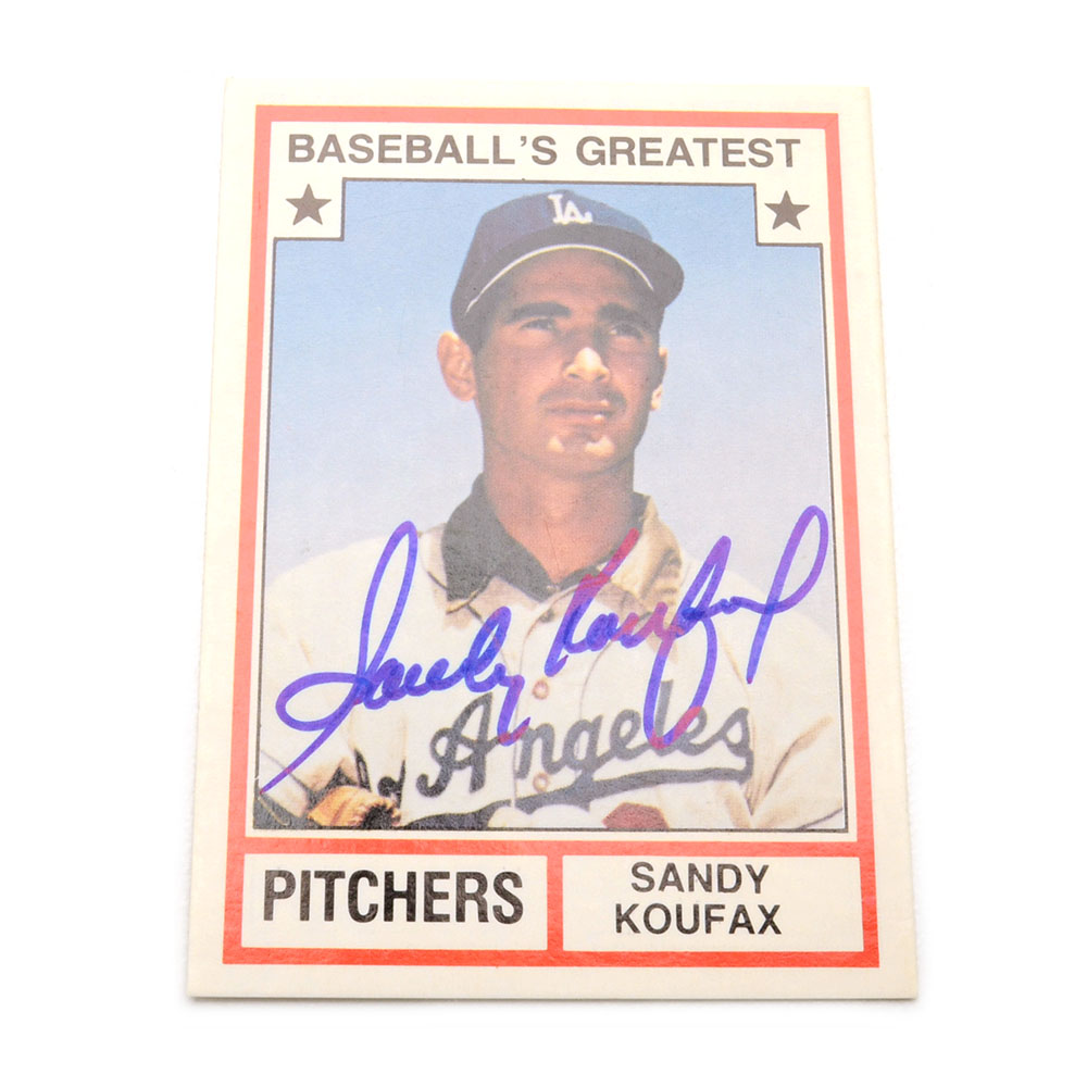 Sandy Koufax Signed Card  COA
