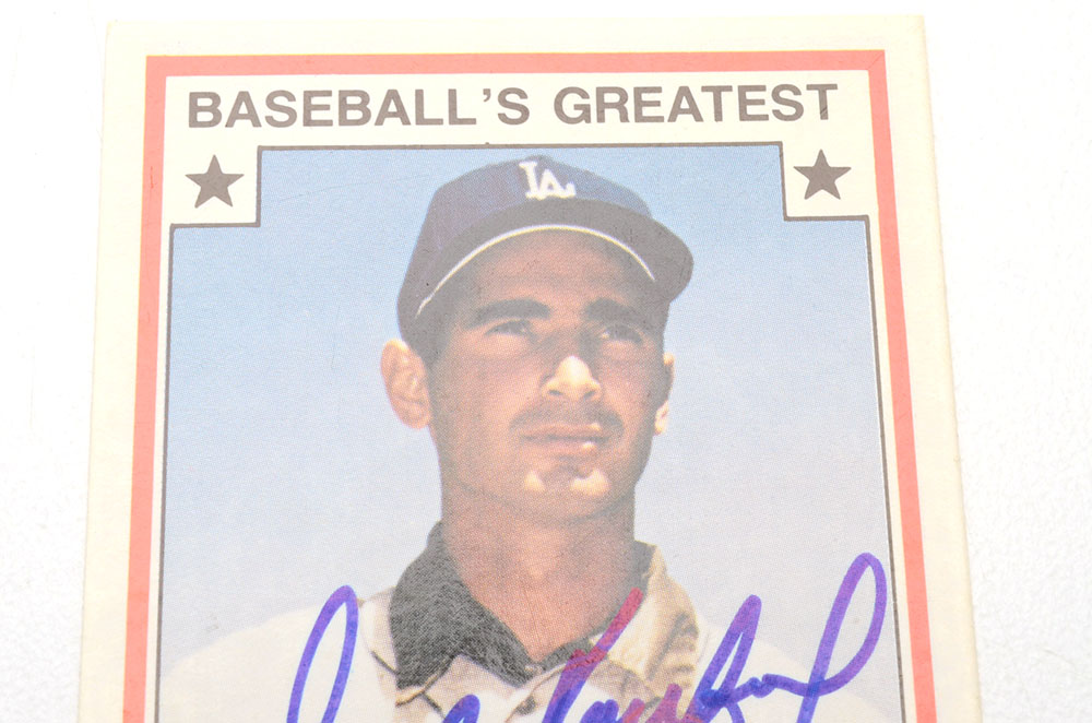 Sandy Koufax Signed Card  COA