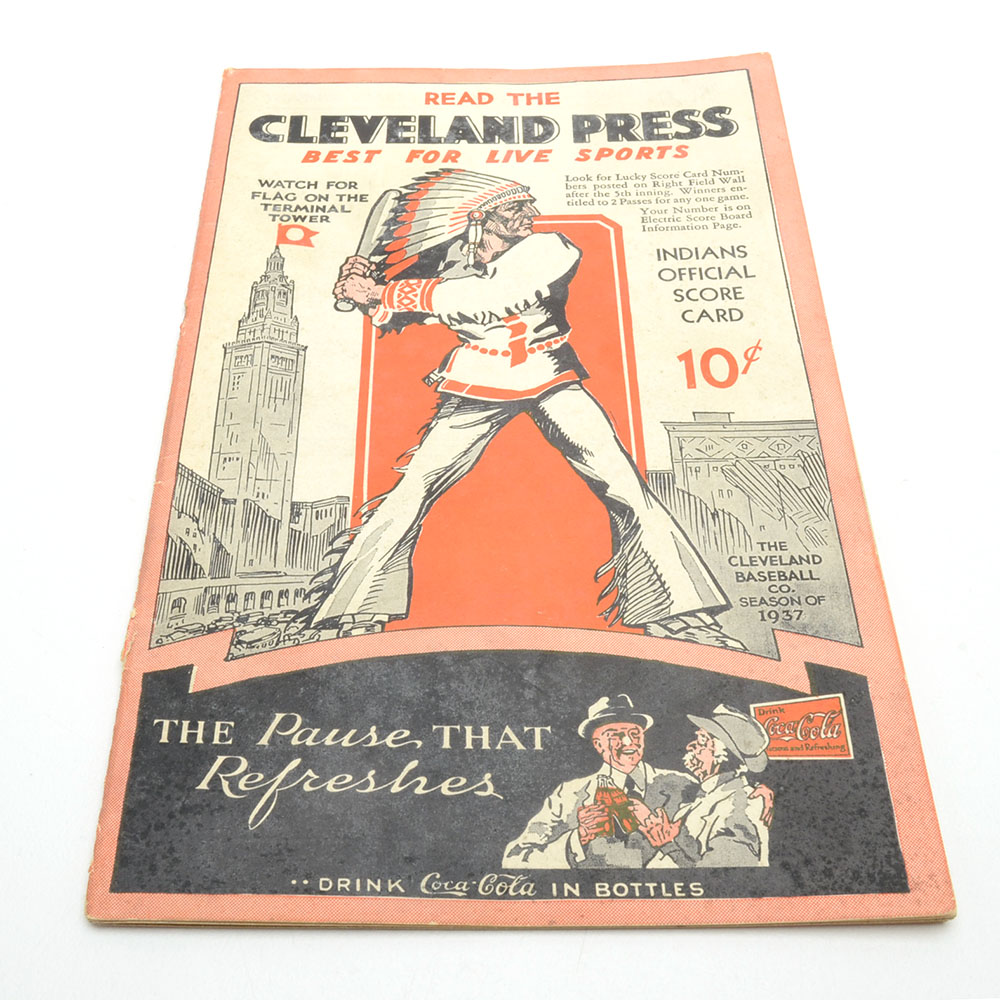 1937 Cleveland Indians Score Card and Ticket Stub
