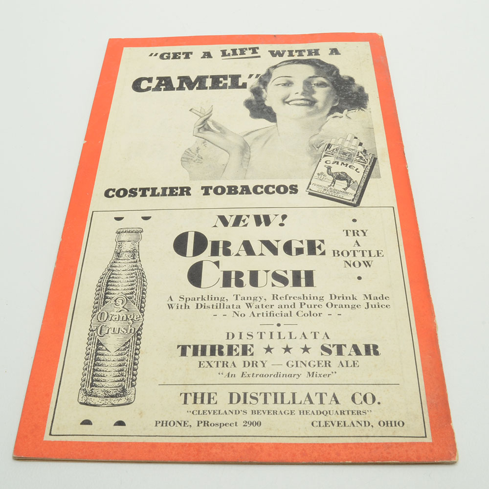 1937 Cleveland Indians Score Card and Ticket Stub