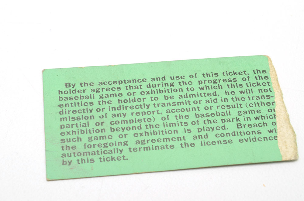 1937 Cleveland Indians Score Card and Ticket Stub