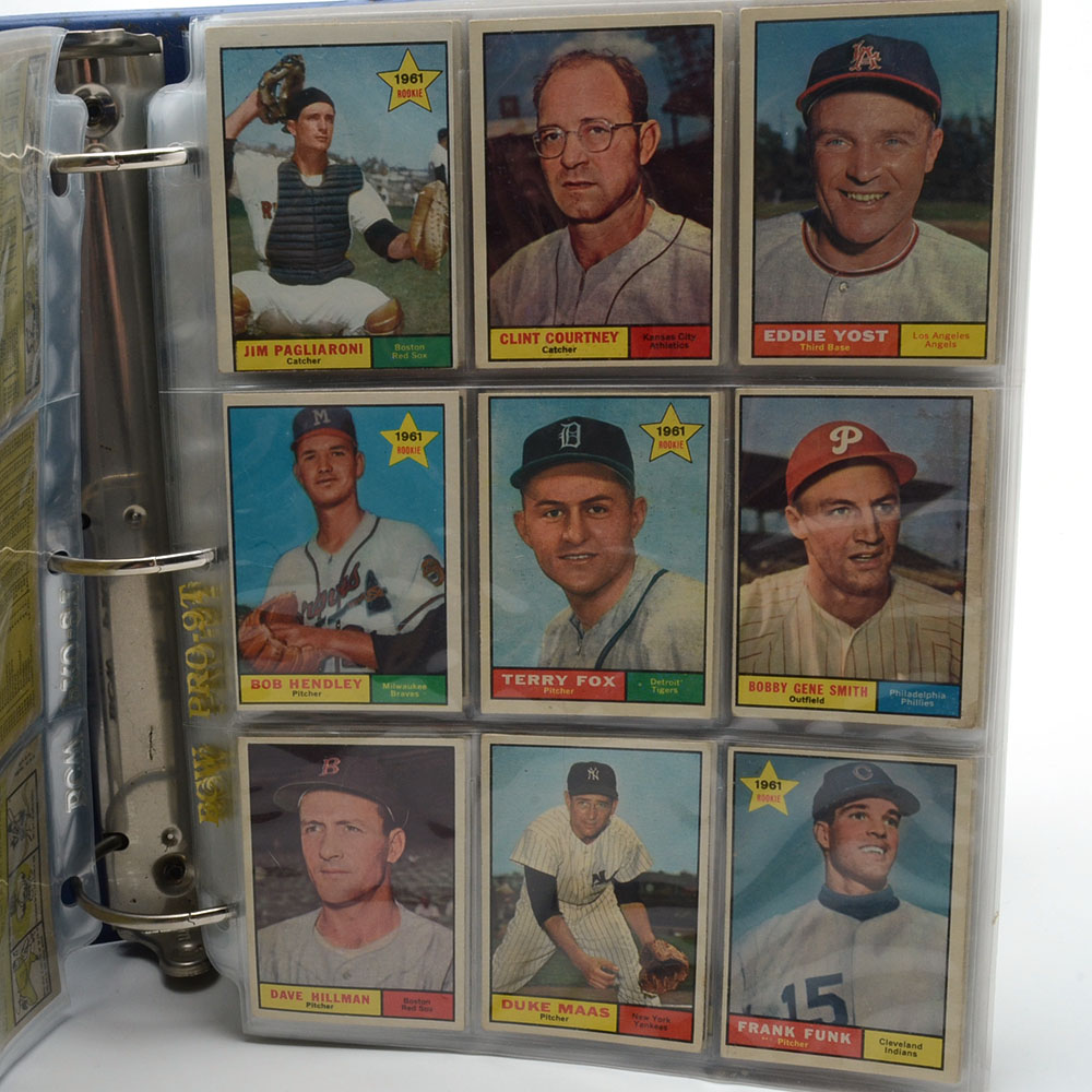 Binder Filled With 1961 Topps Baseball Cards
