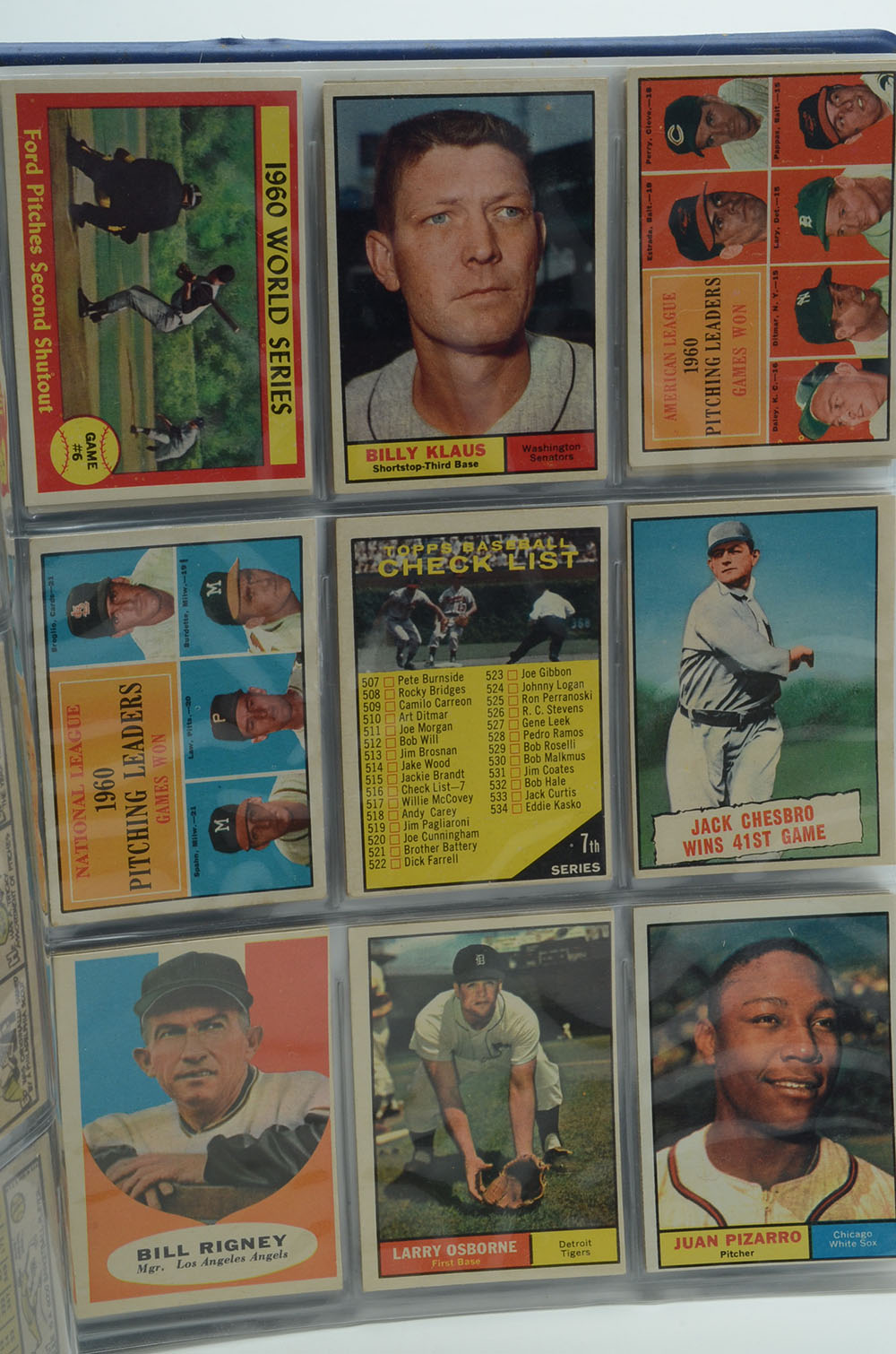 Binder Filled With 1961 Topps Baseball Cards