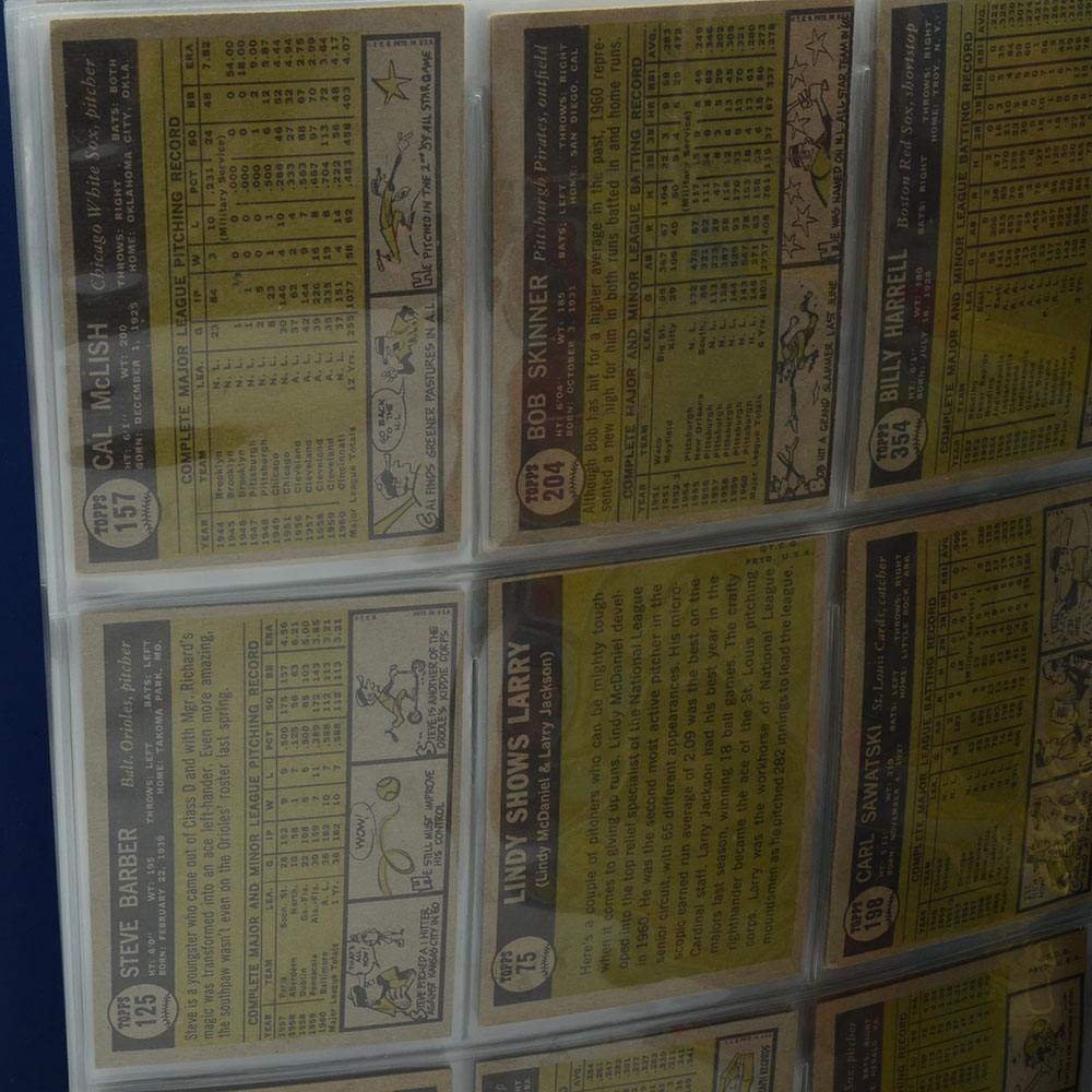 Binder Filled With 1961 Topps Baseball Cards