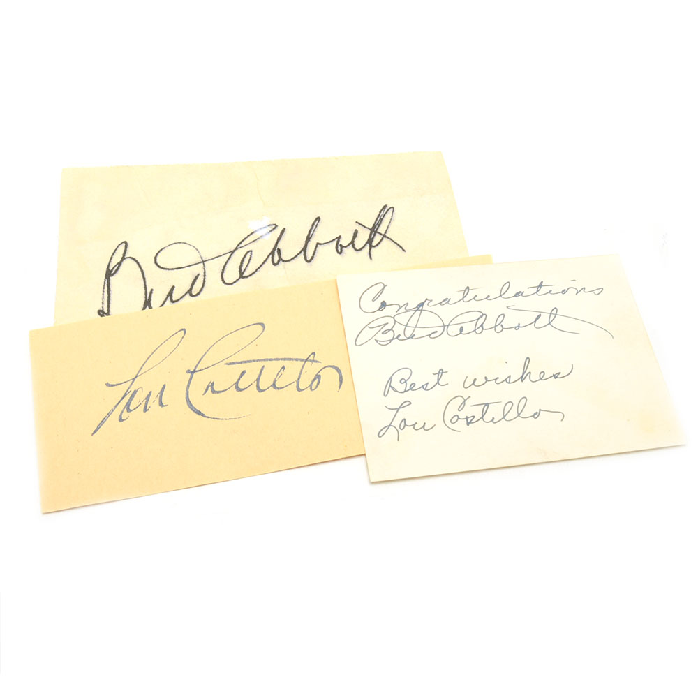 Bud Abbott and Lou Costello Autograph Cuts