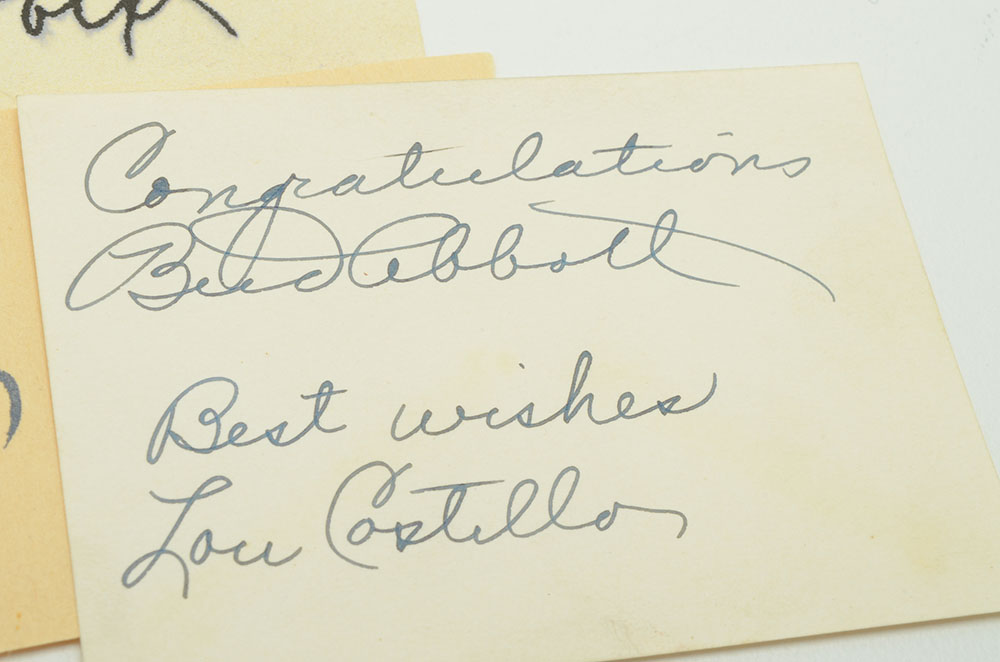 Bud Abbott and Lou Costello Autograph Cuts