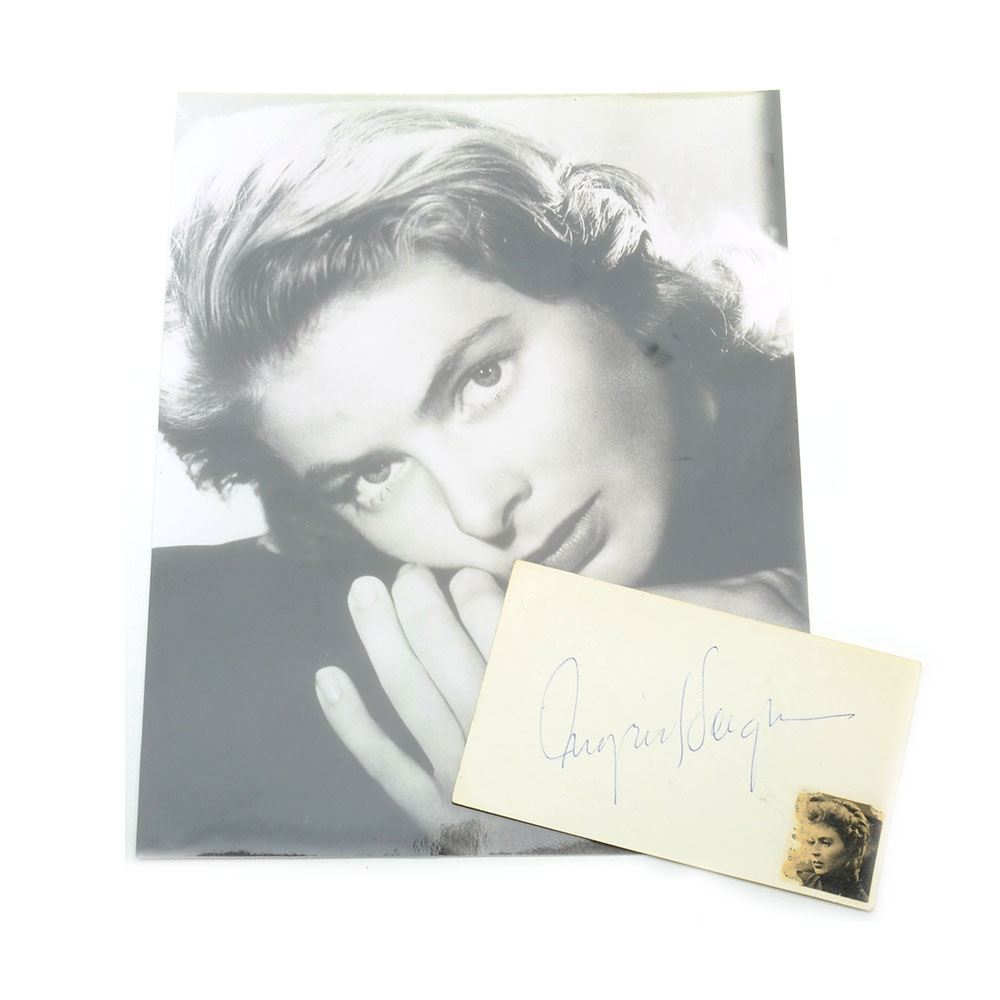 Movie Legend Ingrid Bergman Signed Cut