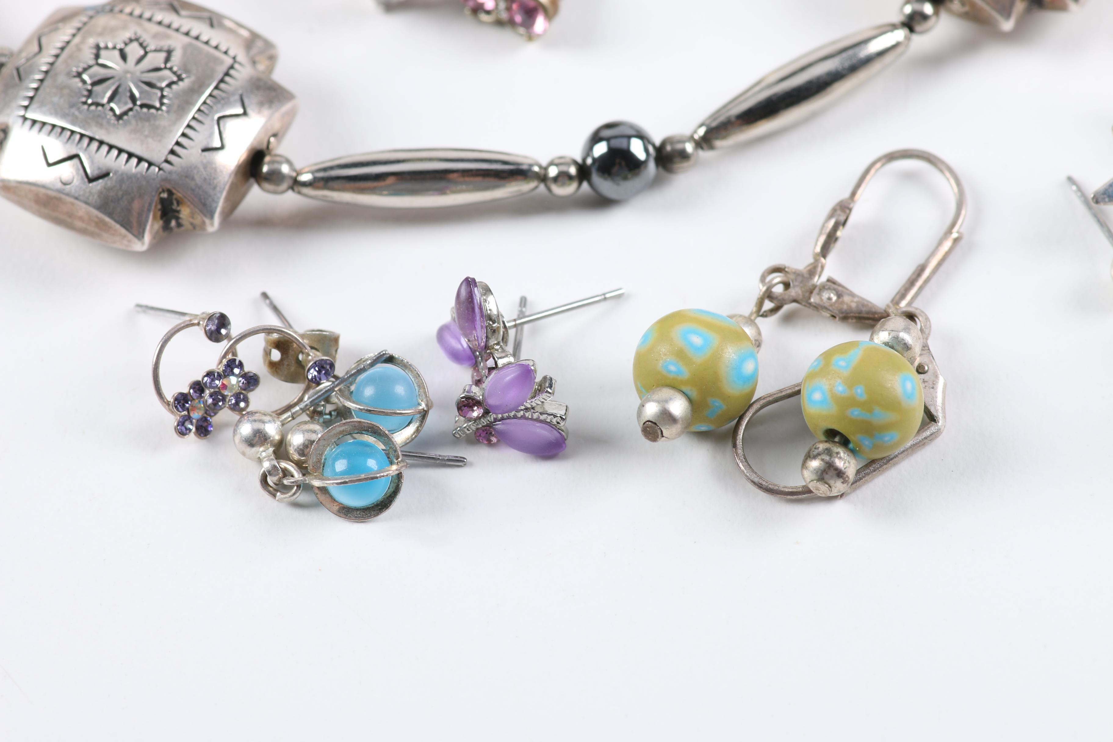 Assorted Costume Jewelry With Various Stones