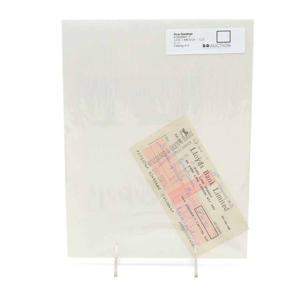 Ava Gardner Signed Bank Statement