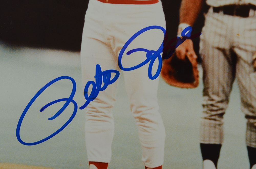 1985 Pete Rose Signed Photo and "4192" Game Ticket