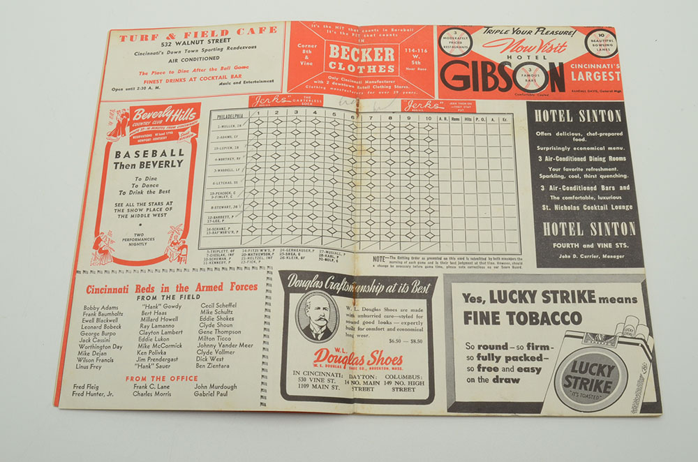 1944 Cincinnati Reds Score Book