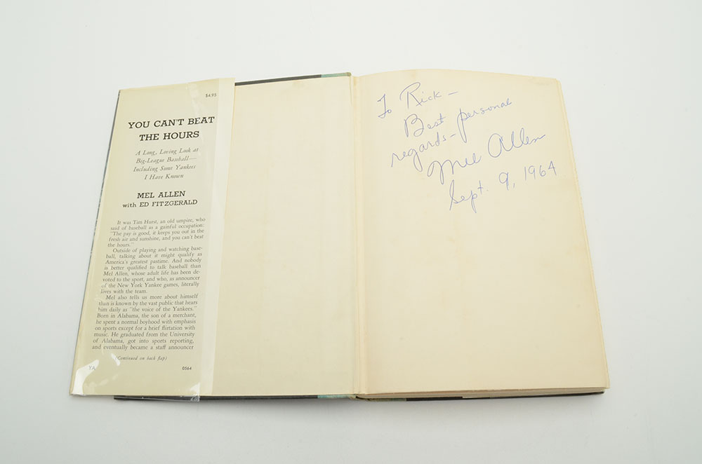Mel Allen Signed First Edition "You Can't Beat The Hours"