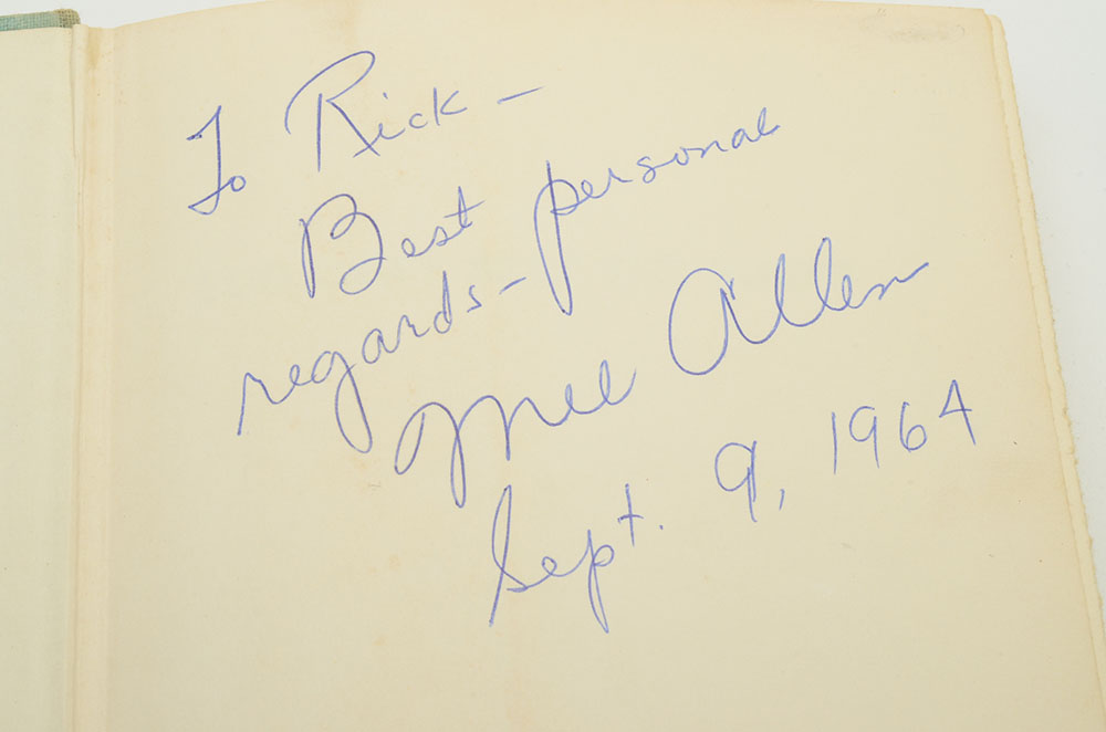 Mel Allen Signed First Edition "You Can't Beat The Hours"