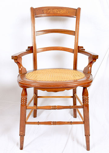 Late 19th Century Victorian Eastlake Armchairs With Caned Seats