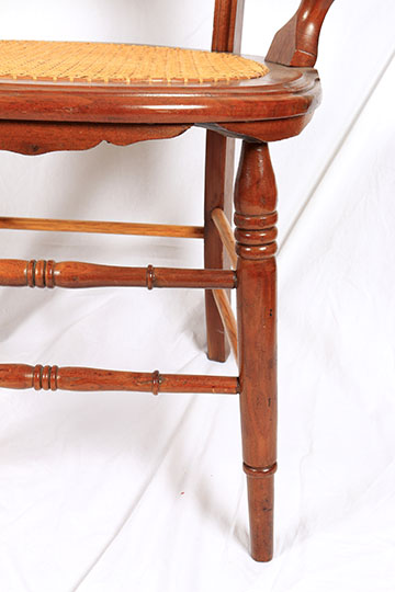 Late 19th Century Victorian Eastlake Armchairs With Caned Seats